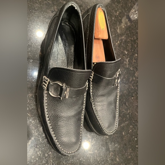 FERRAGAMO loafer/black with white stitching main image 4